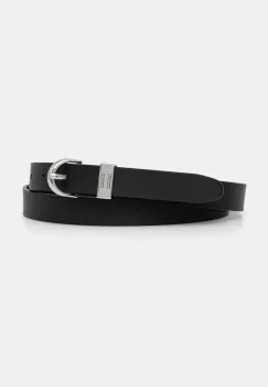 Tommy Jeans curea de piele femei, culoarea negru, AW0AW17000 imagine