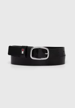 Tommy Jeans curea de piele femei, culoarea negru imagine