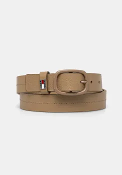 Tommy Jeans curea din piele intoarsa culoarea verde, AW0AW17392 imagine