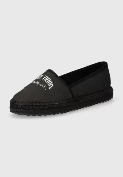 Tommy Jeans espadrile TJW VARSITY ESPADRILLE culoarea negru, EN0EN02470 imagine