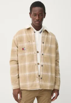 Tommy Jeans geaca barbati, culoarea bej, de tranzitie, DM0DM20241 imagine