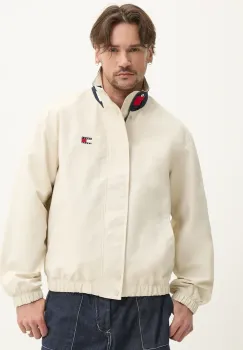 Tommy Jeans geaca barbati, culoarea bej, de tranzitie, oversize, DM0DM20900 imagine