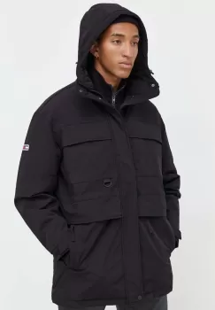 Tommy Jeans geaca barbati, culoarea negru, de tranzitie imagine