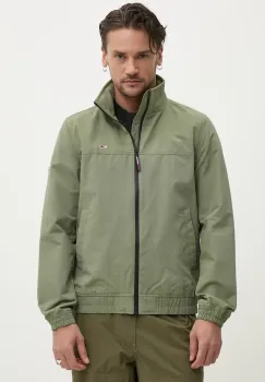 Tommy Jeans geaca barbati, culoarea verde, de tranzitie imagine