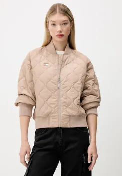 Tommy Jeans geaca bomber culoarea bej, de tranzitie, DW0DW21631 imagine