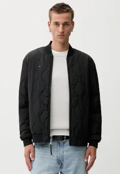 Tommy Jeans geaca bomber culoarea negru, de tranzitie, DM0DM21685 imagine