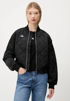 Tommy Jeans geaca bomber culoarea negru, de tranzitie, DW0DW21631 imagine