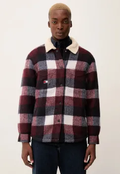 Tommy Jeans geaca cu aspect de camasa culoarea bleumarin, de tranzitie, oversize, DM0DM22010 imagine