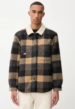 Tommy Jeans geaca cu aspect de camasa culoarea negru, de tranzitie, oversize, DM0DM22010 imagine