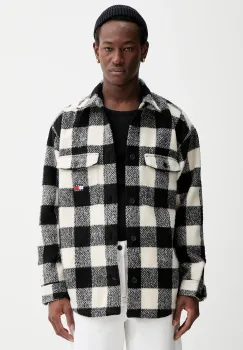 Tommy Jeans geaca cu aspect de camasa culoarea negru, de tranzitie, oversize, DM0DM22013 imagine