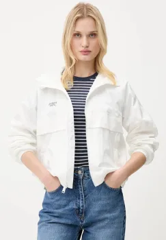 Tommy Jeans geaca culoarea alb, de tranzitie, oversize, DW0DW20952 imagine