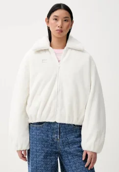 Tommy Jeans geaca culoarea bej, de tranzitie, oversize, DW0DW21669 imagine