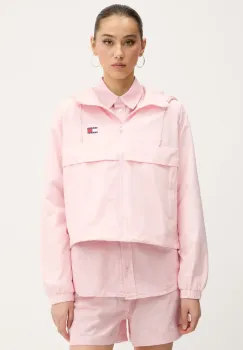 Tommy Jeans geaca culoarea roz, de tranzitie, oversize, DW0DW20672 imagine