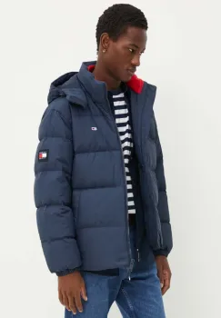 Tommy Jeans geaca de puf barbati, culoarea albastru marin, de iarna, oversize, DM0DM19786 imagine
