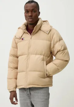 Tommy Jeans geaca de puf barbati, culoarea bej, de iarna, DM0DM19537 imagine
