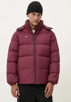Tommy Jeans geaca de puf barbati, culoarea bordo, de iarna, oversize, DM0DM19786 imagine