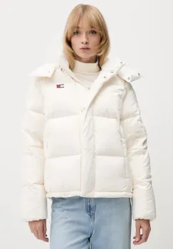 Tommy Jeans geaca de puf culoarea bej, de iarna, DW0DW21623 imagine