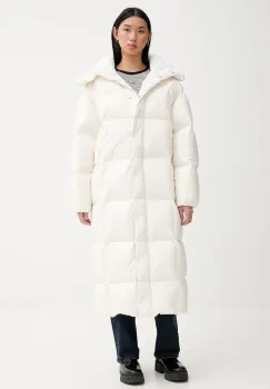 Tommy Jeans geaca de puf culoarea bej, de iarna, oversize, DW0DW21615 imagine