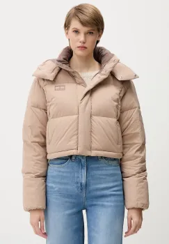 Tommy Jeans geaca de puf culoarea bej, de iarna, oversize, DW0DW21624 imagine
