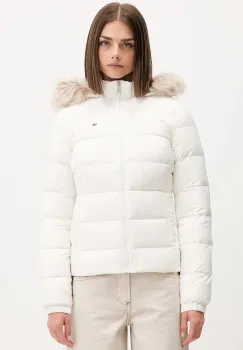 Tommy Jeans geaca de puf culoarea bej, DW0DW18312 imagine
