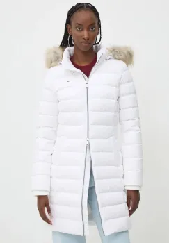 Tommy Jeans geaca de puf femei, culoarea alb, de iarna, DW0DW18864 imagine