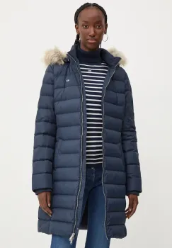 Tommy Jeans geaca de puf femei, culoarea albastru marin, de iarna, DW0DW18864 imagine