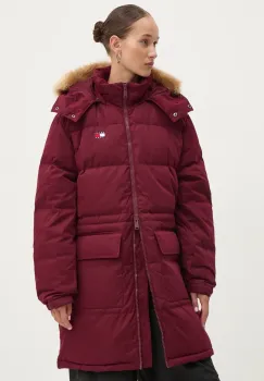 Tommy Jeans geaca de puf femei, culoarea bordo, de iarna, DW0DW18821 imagine