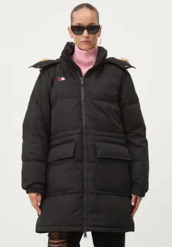 Tommy Jeans geaca de puf femei, culoarea negru, de iarna, DW0DW18821 imagine