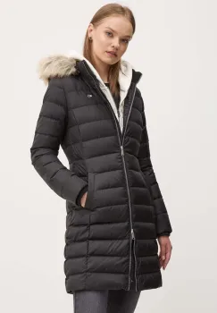 Tommy Jeans geaca de puf femei, culoarea negru, de iarna, DW0DW18864 imagine