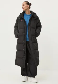 Tommy Jeans geaca de puf femei, culoarea negru, de iarna, oversize, DW0DW18860 imagine