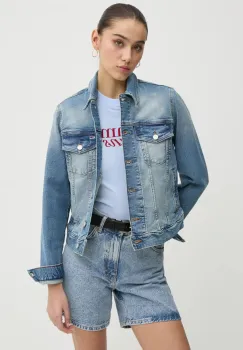 Tommy Jeans geaca din denim femei, de tranzitie, DW0DW19858 imagine