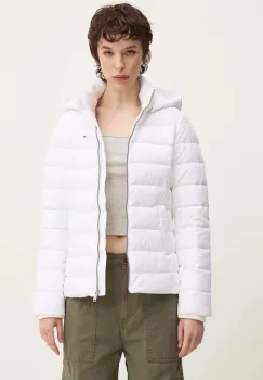 Tommy Jeans geaca femei, culoarea alb, de iarna, DW0DW18311 imagine