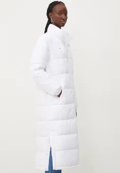 Tommy Jeans geaca femei, culoarea alb, de iarna, DW0DW19918 imagine