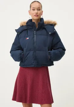 Tommy Jeans geaca femei, culoarea albastru marin, de iarna, DW0DW19687 imagine