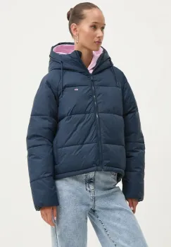 Tommy Jeans geaca femei, culoarea albastru marin, de tranzitie, DW0DW18841 imagine