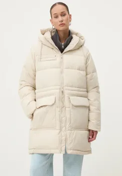 Tommy Jeans geaca femei, culoarea bej, de iarna, DW0DW18842 imagine