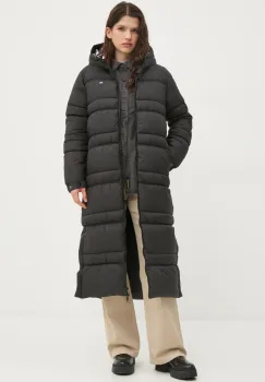 Tommy Jeans geaca femei, culoarea negru, de iarna, oversized, DW0DW20184 imagine