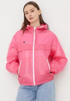 Tommy Jeans geaca femei, culoarea roz, de tranzitie imagine