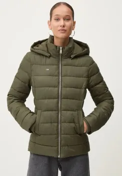 Tommy Jeans geaca femei, culoarea verde, de iarna, DW0DW18311 imagine