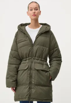 Tommy Jeans geaca femei, culoarea verde, de iarna, DW0DW18842 imagine