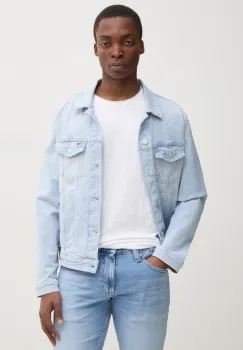 Tommy Jeans geaca jeans barbati, de tranzitie, DM0DM21048 imagine