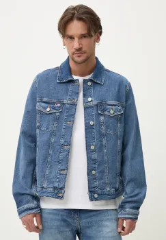 Tommy Jeans geaca jeans culoarea albastru marin, de tranzitie, DM0DM21047 imagine