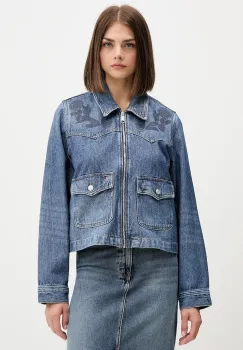 Tommy Jeans geaca jeans culoarea bleumarin, de tranzitie, DW0DW21553 imagine