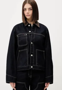 Tommy Jeans geaca jeans culoarea bleumarin, de tranzitie, DW0DW21981 imagine