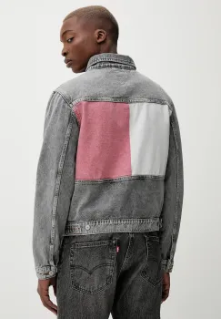 Tommy Jeans geaca jeans culoarea gri, de tranzitie, DM0DM21964 imagine