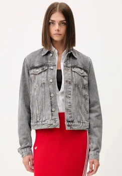 Tommy Jeans geaca jeans culoarea gri, de tranzitie, DW0DW21555 imagine