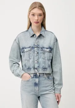 Tommy Jeans geaca jeans de tranzitie, oversize, DW0DW21289 imagine