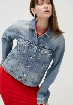 Tommy Jeans geaca jeans femei, de tranzitie, oversize imagine