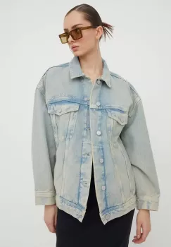 Tommy Jeans geaca jeans femei, de tranzitie, oversize imagine