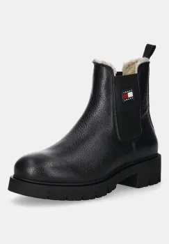 Tommy Jeans ghete chelsea de piele TJW CHELSEA BOOT WL culoarea negru, cu platforma, izolat, EN0EN02826 imagine